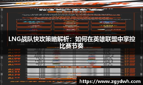 LNG战队快攻策略解析：如何在英雄联盟中掌控比赛节奏